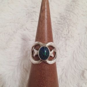 Sterling Silver Ring with Blue and Green Stone